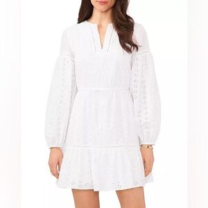NWT 1.STATE Split Neck Eyelet Dress